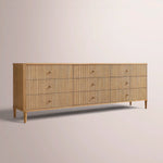Luvoriel Reeded Drawer Dresser — LIGHT OAK / 9-DRAWER