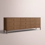 Luvoriel Reeded Drawer Dresser — BROWN OAK / 9-DRAWER
