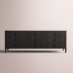 Luvoriel Reeded Drawer Dresser — BLACK OAK / 9-DRAWER