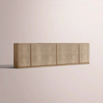 Liromelle Shagreen Sideboard — TAUPE SHAGREEN/GREIGE BRUSHED OAK / 6-DOOR 96