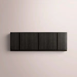 Liromelle Shagreen Sideboard — EBONY SHAGREEN/BLACK BRUSHED OAK / 6-DOOR 96