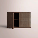 Liromelle Shagreen Sideboard — MOCHA SHAGREEN/BROWN BRUSHED OAK / DOOR 48