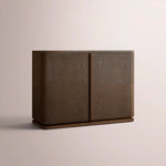 Liromelle Shagreen Sideboard — MOCHA SHAGREEN/BROWN BRUSHED OAK / DOOR 48