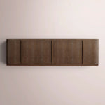 Liromelle Shagreen Media Console — MOCHA SHAGREEN/BROWN BRUSHED OAK / 6-DOOR 96