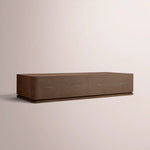 Liromelle Shagreen Rectangular Plinth Coffee Table — MOCHA SHAGREEN/BROWN BRUSHED OAK / 52