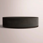 Liromelle Shagreen Round Plinth Coffee Table — EBONY SHAGREEN/BLACK BRUSHED OAK / 60
