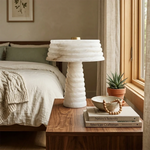 Ribbed Alabaster Table Lamp