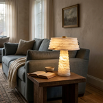 Ribbed Alabaster Table Lamp