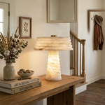 Ribbed Alabaster Table Lamp