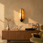 Sculptural Curved Alabaster Wall Lamp