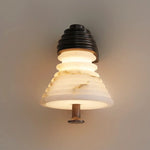 Strata Ribbed Alabaster Wall Sconce