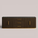 Favera Plinth Sideboard with Drawers — MOCHA / BLUESTONE