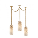 Verian Alabaster Capsule Chain Chandelier