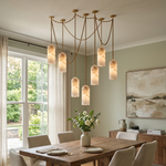 Verian Alabaster Capsule Chain Chandelier