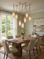 Verian Alabaster Capsule Chain Chandelier