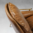 Axton Forge Brown Leather Accent Chairs For Living Reading Room