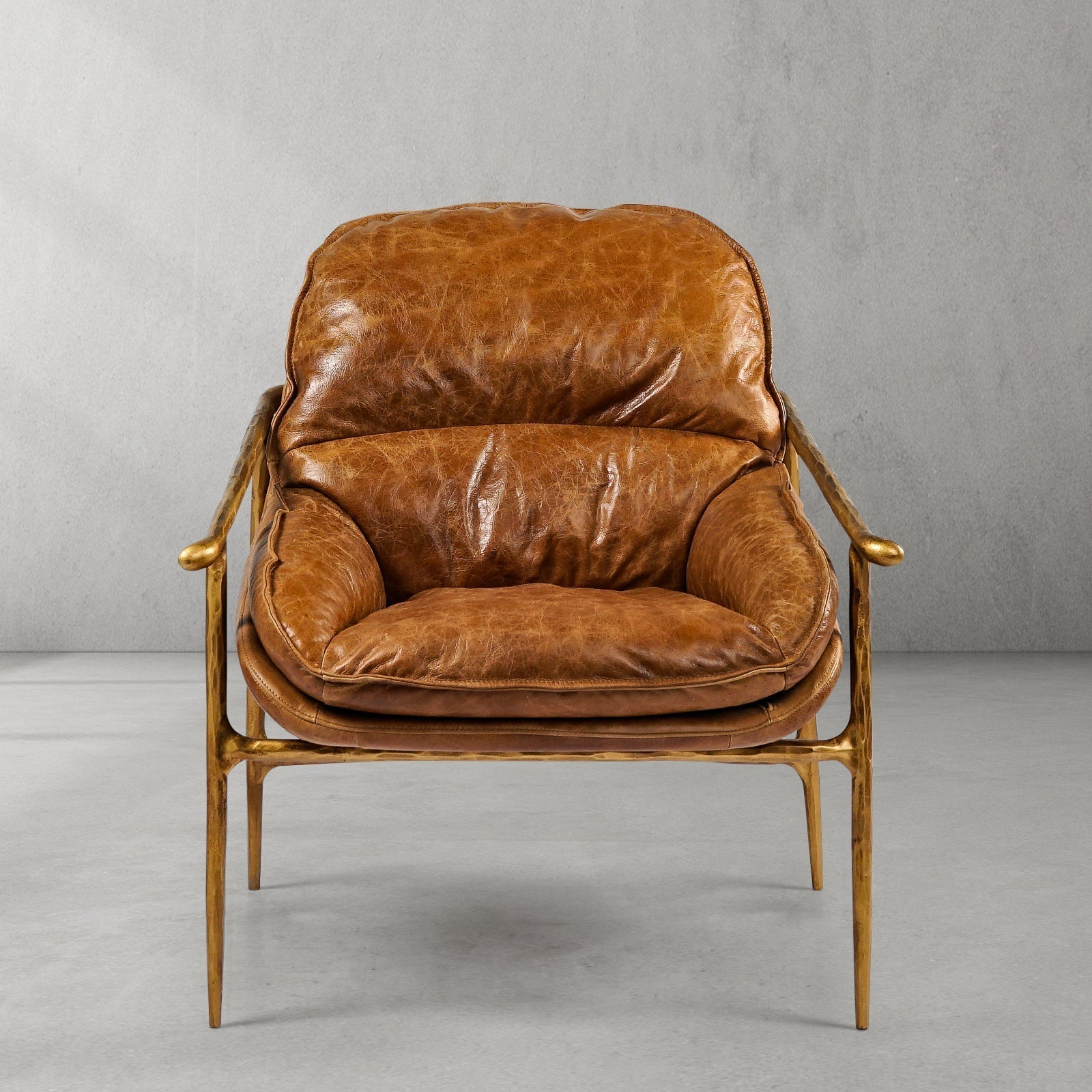 Axton Forge Brown Leather Accent Chairs For Living Reading Room