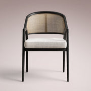 Aylora Dining Arm Chair — BLACK DRIFTED & NOMAD SNOW