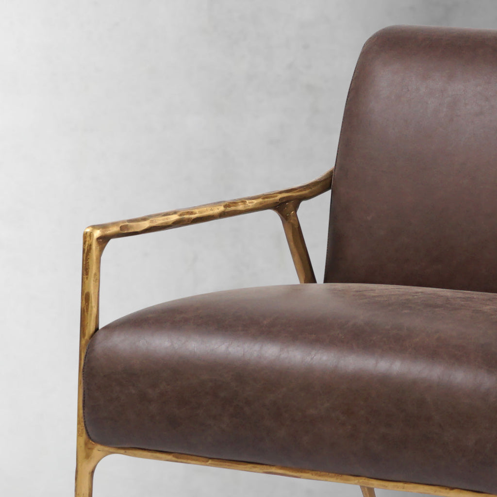 Axton Forge Brown Leather Accent Chair for Living Room