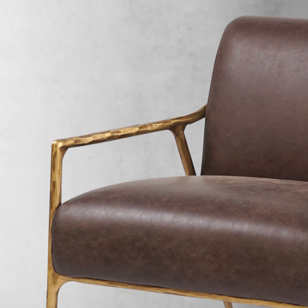 Axton Forge Brown Leather Accent Chair for Living Room