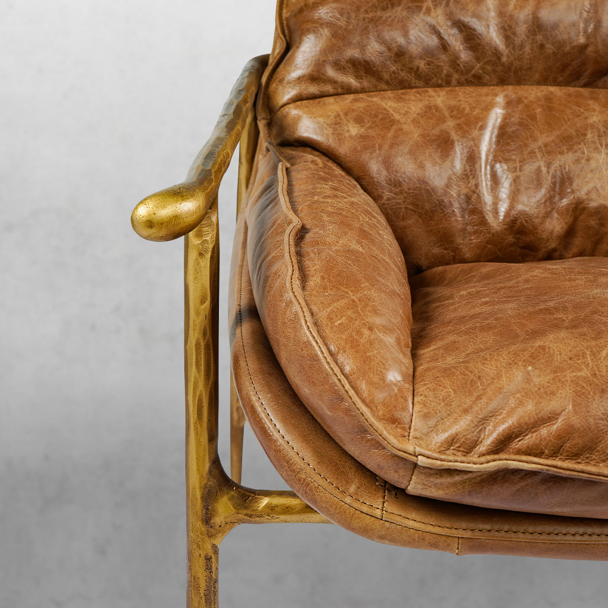 Axton Forge Brown Leather Accent Chairs For Living Reading Room