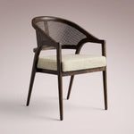 Aylora Dining Arm Chair — MOCHA & PROMISE ECRU