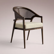 Aylora Dining Arm Chair — MOCHA & PROMISE ECRU