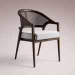 Aylora Dining Arm Chair — MOCHA & NOMAD SNOW