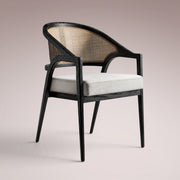 Aylora Dining Arm Chair — BLACK DRIFTED & NOMAD SNOW