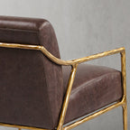 Axton Forge Brown Leather Accent Chair for Living Room