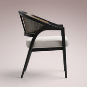 Aylora Dining Arm Chair — BLACK DRIFTED & NOMAD SNOW