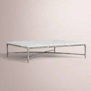 Caloria Thaddeus Marble Square Coffee Table — CARRARA MARBLE-PEWTER / 52