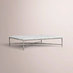 Caloria Thaddeus Marble Square Coffee Table — CARRARA MARBLE-PEWTER / 36