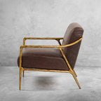 Axton Forge Brown Leather Accent Chair for Living Room