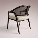 Aylora Dining Arm Chair — MOCHA & PROMISE ECRU