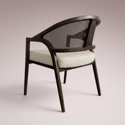 Aylora Dining Arm Chair — MOCHA & PROMISE ECRU