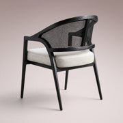 Aylora Dining Arm Chair — BLACK DRIFTED & NOMAD SNOW