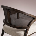 Aylora Dining Arm Chair — MOCHA & PROMISE ECRU