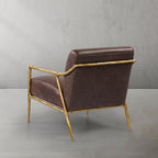 Axton Forge Brown Leather Accent Chair for Living Room