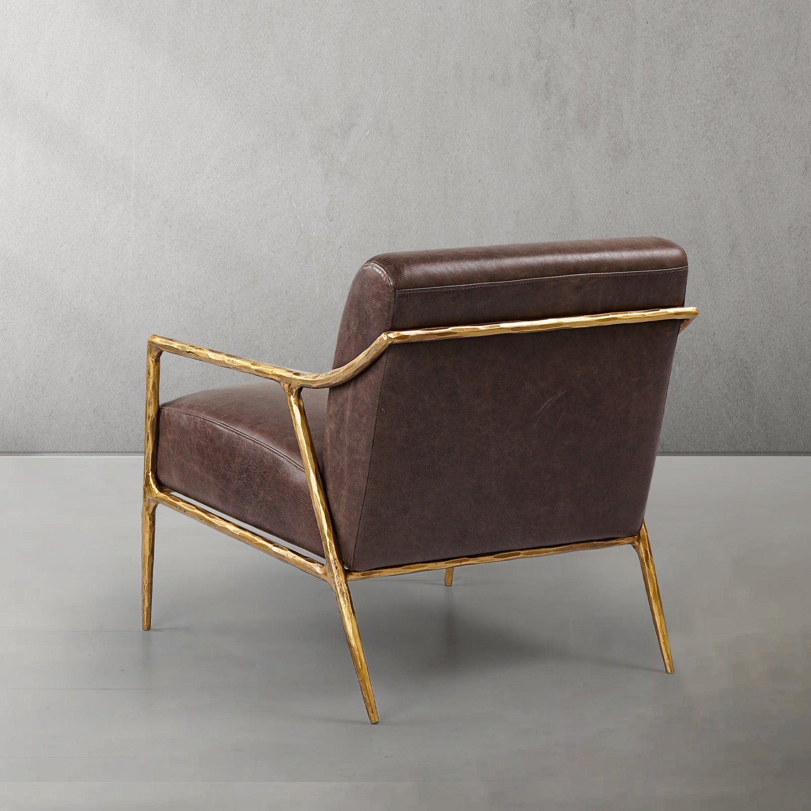 Axton Forge Brown Leather Accent Chair for Living Room