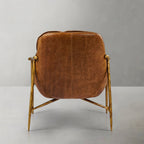 Axton Forge Brown Leather Accent Chairs For Living Reading Room