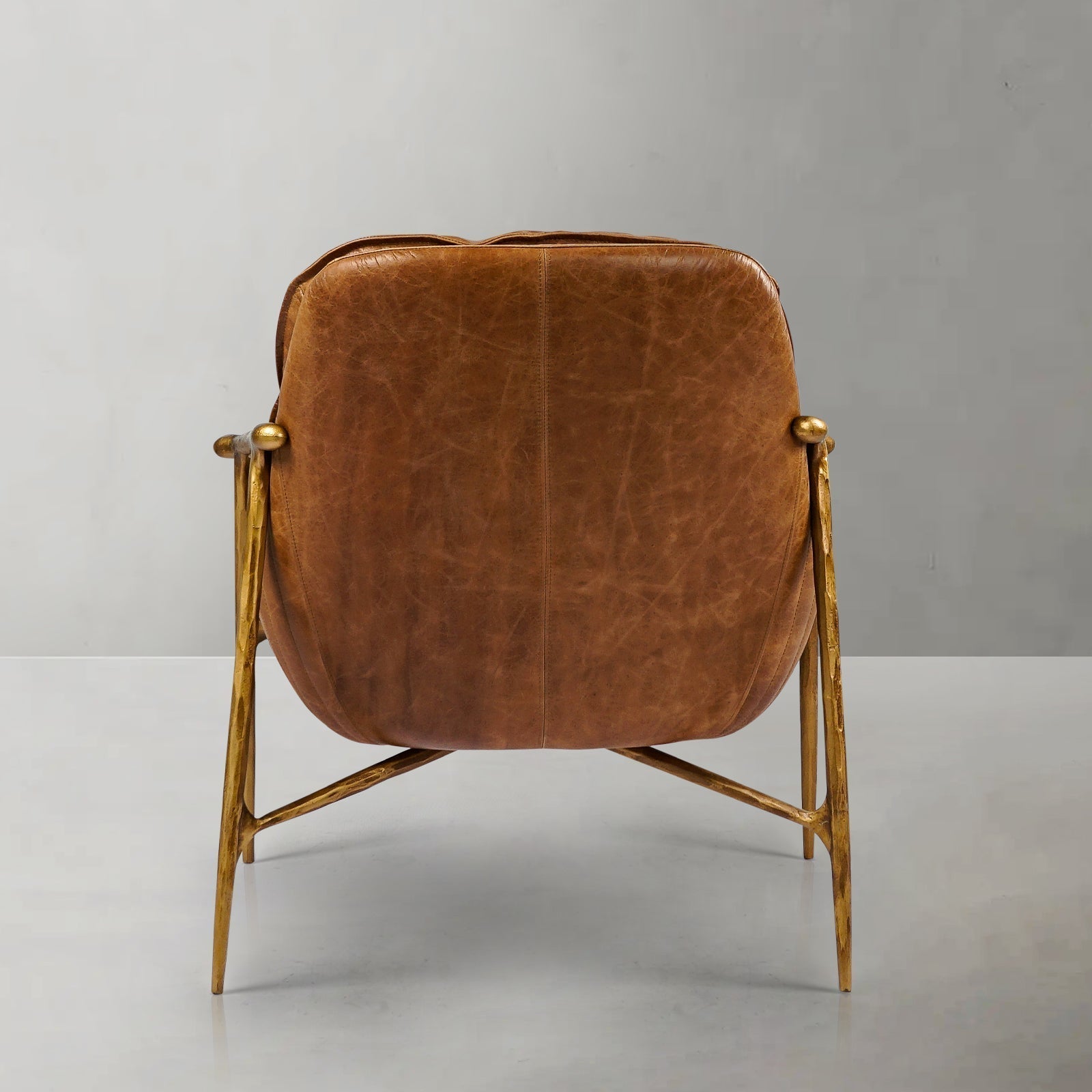 Axton Forge Brown Leather Accent Chairs For Living Reading Room