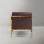Axton Forge Brown Leather Accent Chair for Living Room