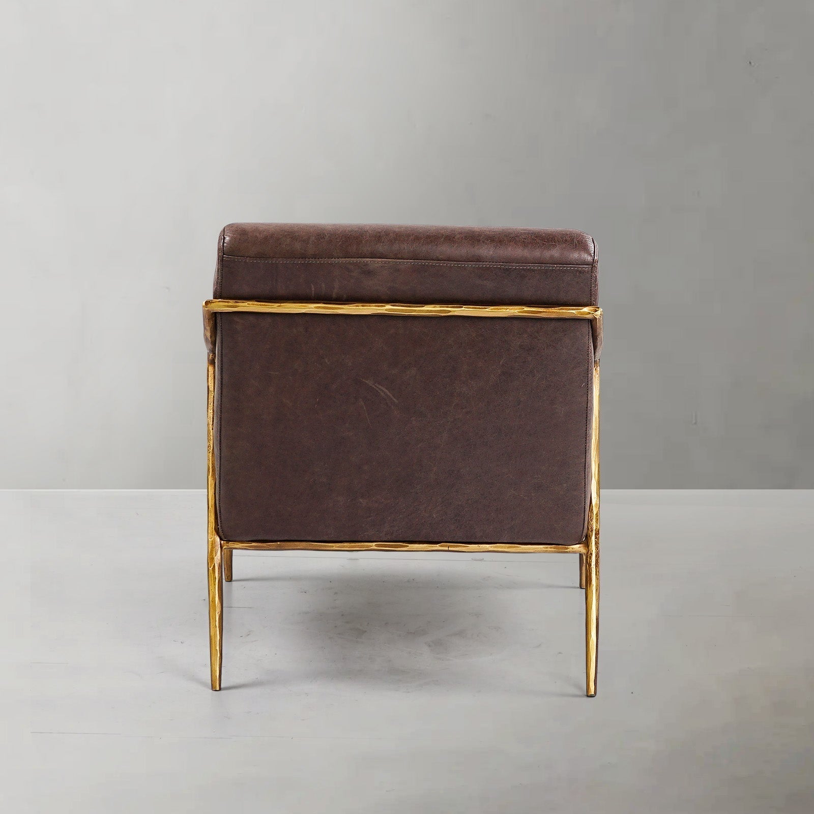 Axton Forge Brown Leather Accent Chair for Living Room