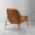 Axton Forge Brown Leather Accent Chairs For Living Reading Room