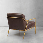 Axton Forge Brown Leather Accent Chair for Living Room