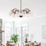Alon Vintage Glass Tiered Chandelier  27”D 32“D