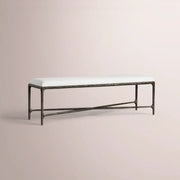 Caloria Fabric End-of-Bed Bench — FORGED BRONZE / 48