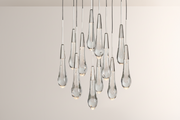 Raindrop Glass Round Solitaire Chandelier -kimoylights