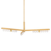Soren 3 Light Linear Crystal Brass Pendant Chandelier